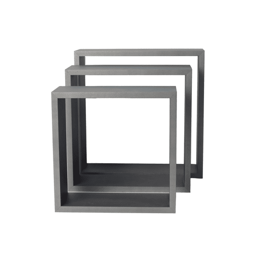 Conjunto de 3 prateleiras quadradas NEXO cor cinza Conjunto de 3 prateleiras quadradas NEXO cor cinza