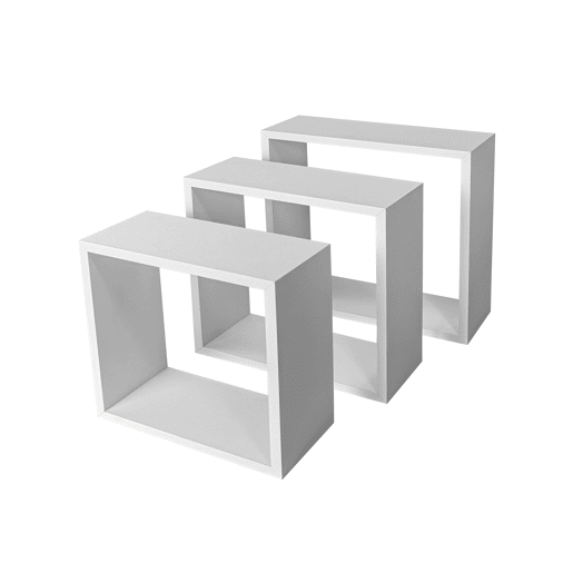Conjunto de 3 prateleiras quadradas NEXO cor branco Conjunto de 3 prateleiras quadradas NEXO cor branco