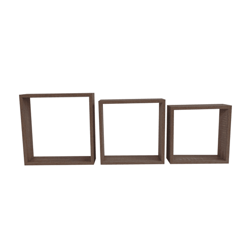Conjunto de 3 prateleiras quadradas NEXO cor carvalho