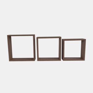 Conjunto de 3 prateleiras quadradas NEXO cor carvalho