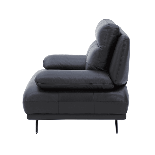 Cadeirão decorativo em pele KAILUA cor preto