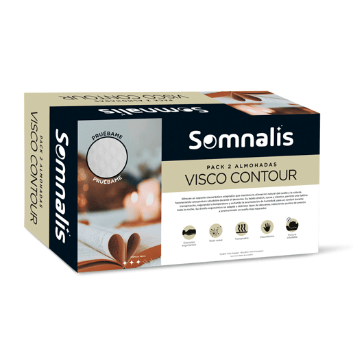 Conjunto 2 almofadas viscoelásticas VISCOCONTOUR 60cm SOMNALIS