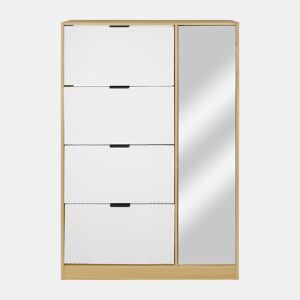 Sapateira BONE 4 compartimentos e 1 porta com espelho 90x156,7x23,5cm