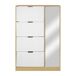 Zapatero BONE 4 trampones y 1 puerta con espejo 90x156,7x23,5cm Zapatero BONE 4 trampones y 1 puerta con espejo 90x156,7x23,5cm Blanco