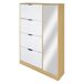 Zapatero BONE 4 trampones y 1 puerta con espejo 90x156,7x23,5cm Zapatero BONE 4 trampones y 1 puerta con espejo 90x156,7x23,5cm Blanco
