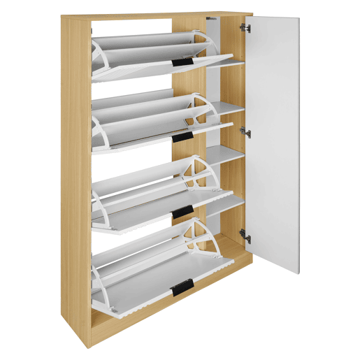 Sapateira BONE 4 compartimentos e 1 porta com espelho 90x156,7x23,5cm