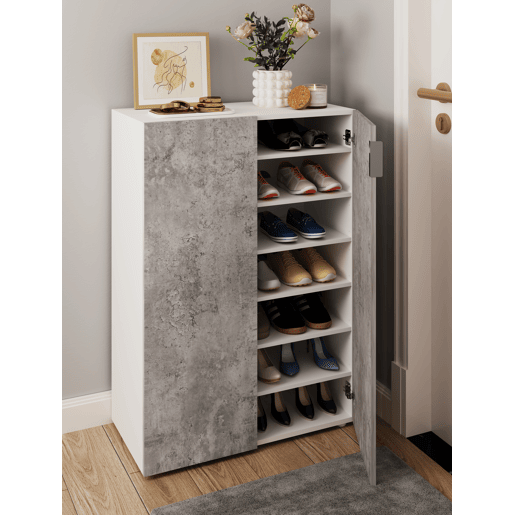 Sapateira IZBY 2 portas 72x103x36cm cinza