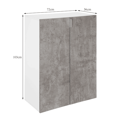 Sapateira IZBY 2 portas 72x103x36cm cinza