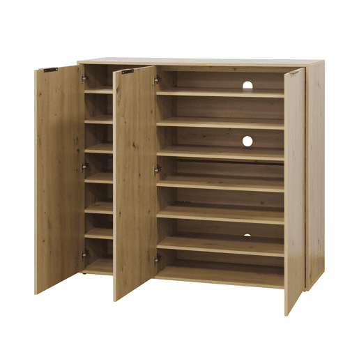 Sapateira MAX 3 portas 135x120x34cm carvalho