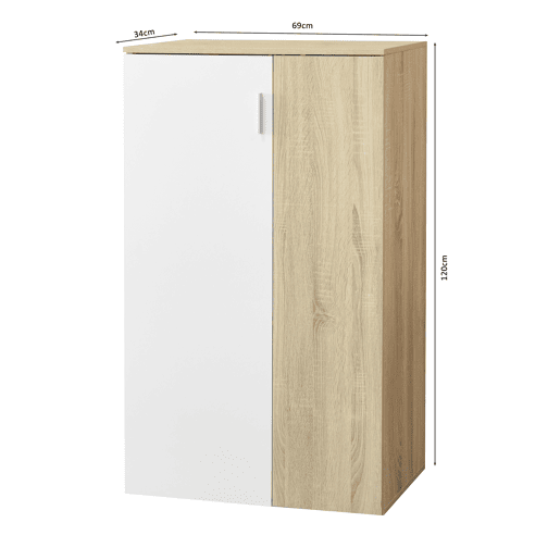 Sapateira CHESS 2 portas 69x120x34cm carvalho e madeira