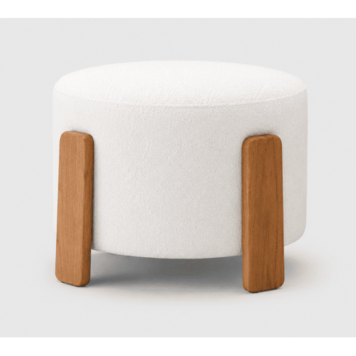 Puff redondo FALCO 50x36cm cor branco Puff redondo FALCO 50x36cm cor branco