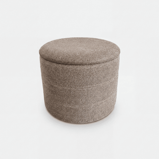 Puff redondo EVAN 45x36cm cor castanho