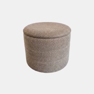 Puff redondo EVAN 45x36cm cor castanho