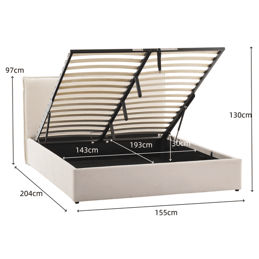 Cama batente NEO 140x190cm cor bege