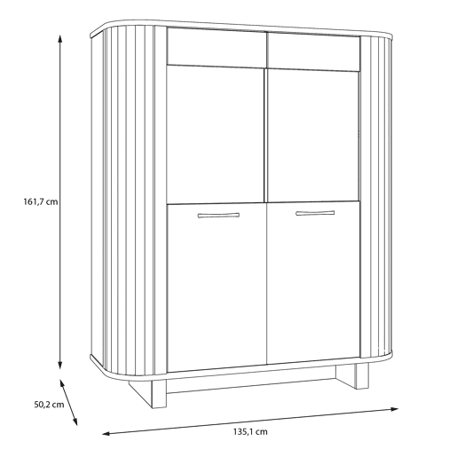 Vitrine com 2 portas de cristral HARMONIA