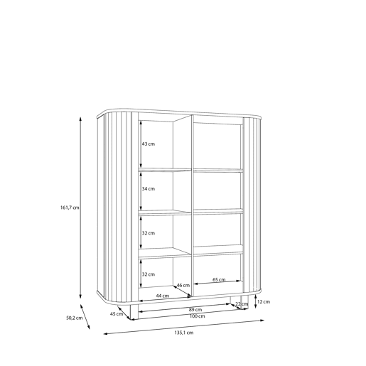 Vitrine com 2 portas de cristral HARMONIA