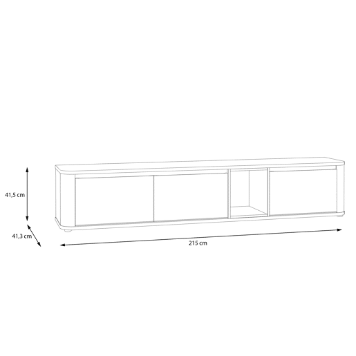 Móvel de TV HARMONIA 215cm 3 portas