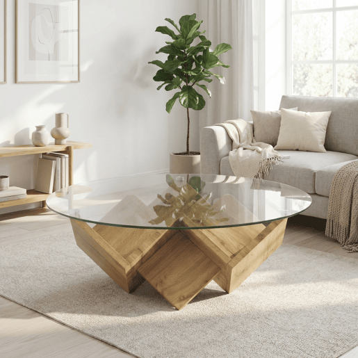 Mesa de centro CIRKO com tampo de vidro Mesa de centro CIRKO com tampo de vidro