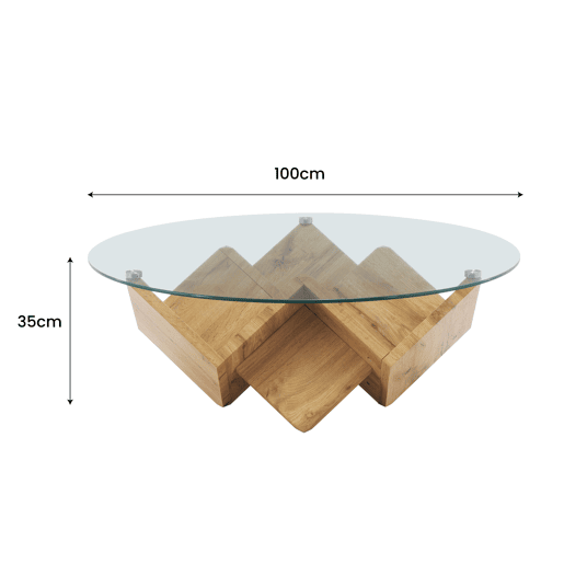 Mesa de centro CIRKO com tampo de vidro Mesa de centro CIRKO com tampo de vidro
