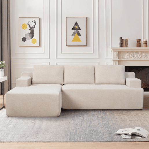 Chaise longue esquerda COMPRESS cor bege