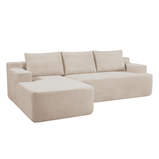 Chaise longue esquerda COMPRESS cor bege