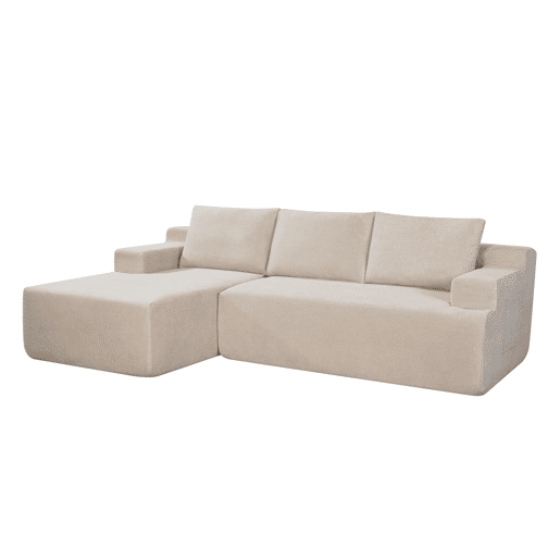 Chaise longue esquerda COMPRESS cor bege