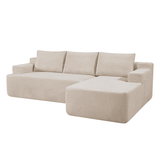 Chaise longue direita COMPRESS cor bege