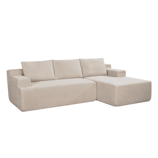 Chaise longue direita COMPRESS cor bege