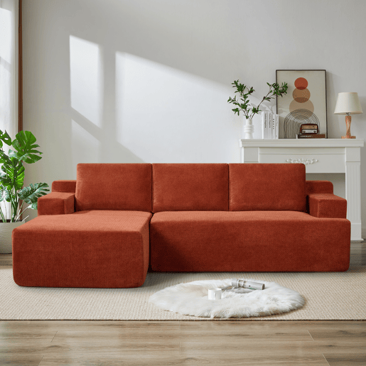 Chaise longue esquerda COMPRESS cor terracota