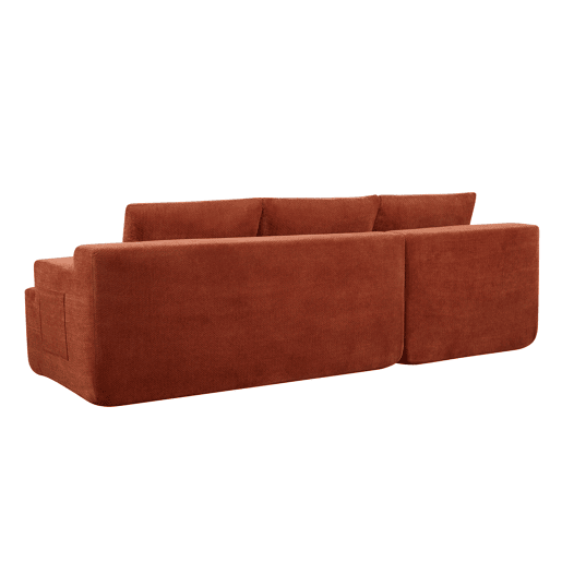 Chaise longue esquerda COMPRESS cor terracota