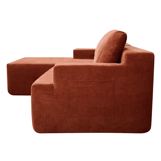 Chaise longue esquerda COMPRESS cor terracota