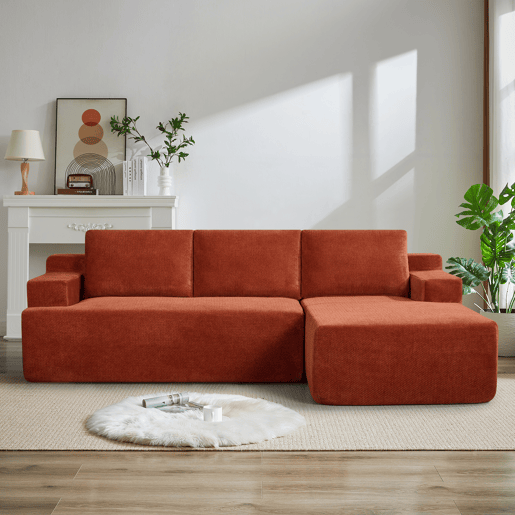 Chaise longue direita COMPRESS cor terracota
