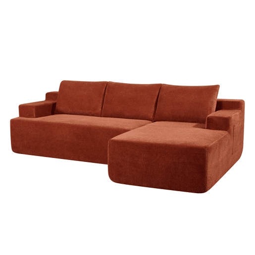 Chaise longue direita COMPRESS cor terracota