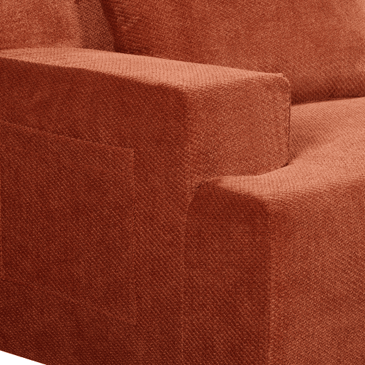 Chaise longue direita COMPRESS cor terracota