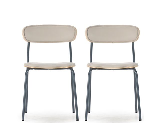 Pack de 2 sillas de cocina pavia beige