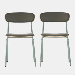 Conjunto de 2 cadeiras de cozinha PAVIA cinza