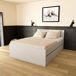 Cama BETA 140x190cm, mesita, 2 cajones y cama 90x190cm Cama BETA 140x190cm, mesita, 2 cajones y cama 90x190cm Blanco