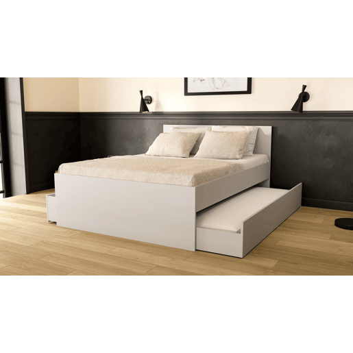 Cama BETA 140x190cm com 3 gavetas branco Cama BETA 140x190cm com 3 gavetas branco