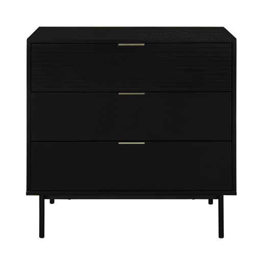 Cómoda KORO com 3 gavetas cor preto