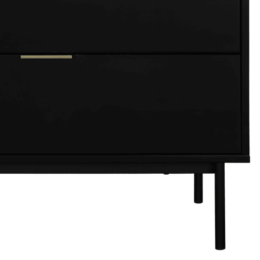 Cómoda KORO com 3 gavetas cor preto