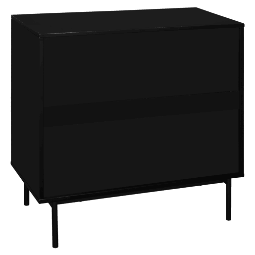 Cómoda KORO com 3 gavetas cor preto