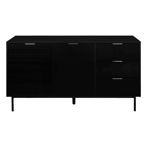 Aparador KORO com 3 gavetas e 2 portas cor preto Aparador KORO com 3 gavetas e 2 portas cor preto