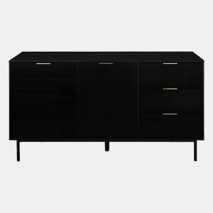 Aparador KORO com 3 gavetas e 2 portas cor preto