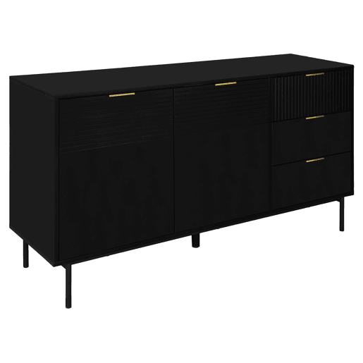 Aparador KORO com 3 gavetas e 2 portas cor preto Aparador KORO com 3 gavetas e 2 portas cor preto