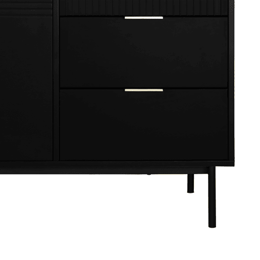 Aparador KORO com 3 gavetas e 2 portas cor preto Aparador KORO com 3 gavetas e 2 portas cor preto