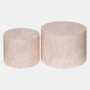 Conjunto mesas de centro TEVERE imitação mármore travertino rosa