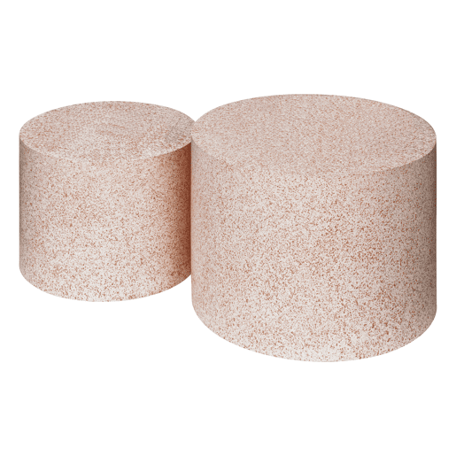 Conjunto mesas de centro TEVERE imitação mármore travertino rosa