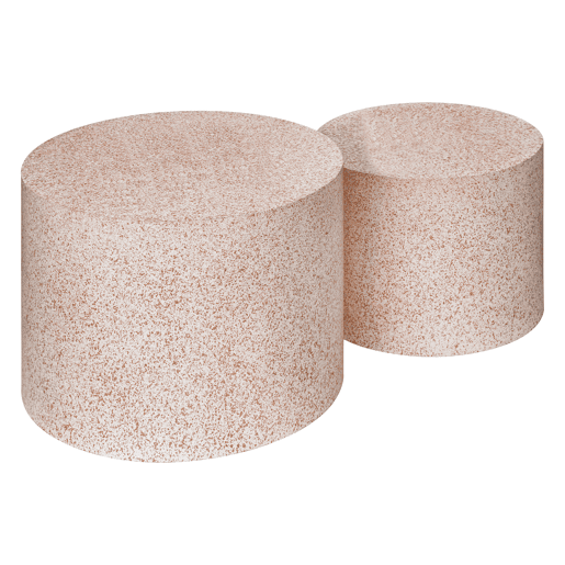 Conjunto mesas de centro TEVERE imitação mármore travertino rosa