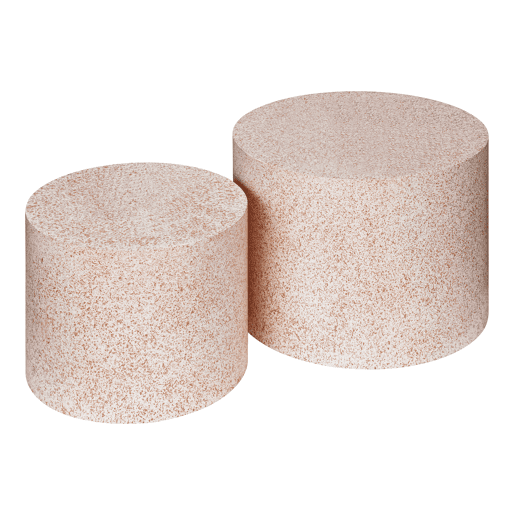 Conjunto mesas de centro TEVERE imitação mármore travertino rosa