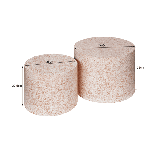 Conjunto mesas de centro TEVERE imitação mármore travertino rosa